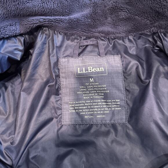 LL Bean Primaloft 3 in 1 System Jacket Hood Blue Ski Rain snowboard coat Size M - Picture 3 of 11